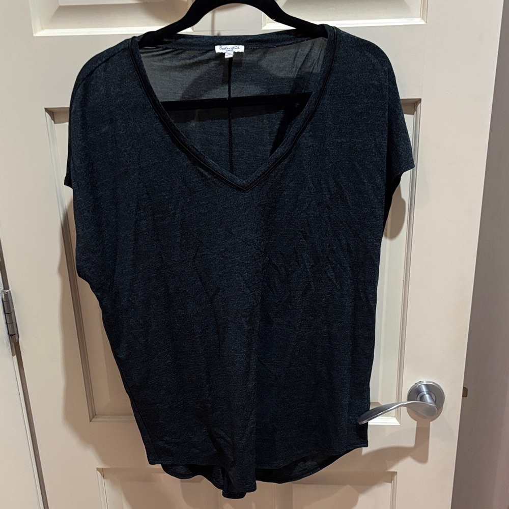 Women's Green/Black V-Neck Top